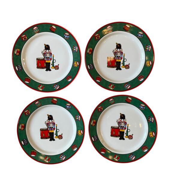 4 VTG Holiday Spirit Nutcracker Salad Plates Intl Tableworks Bob Timberlake - Picture 3 of 15